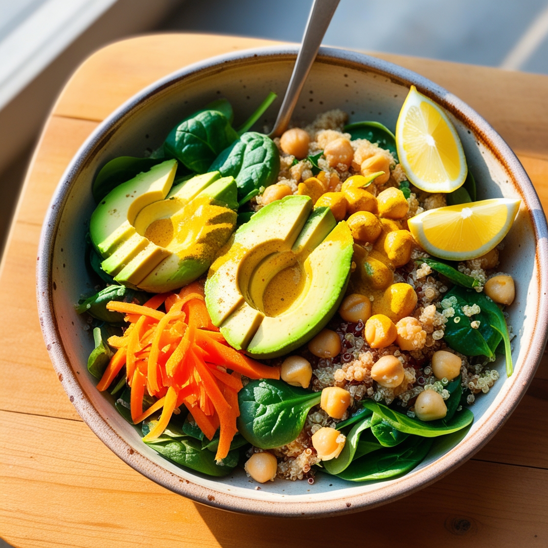 Ensalada Detox de Quinoa, Aguacate y Garbanzos – Rica en Proteína Vegetal